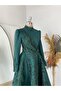 Sude Fluffy Evening Dress - 2