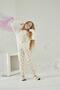 Girl's Long Sleeve Cream Pajamas Set C8T5N6O6