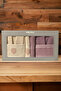 Minteks Silver Purple-Beige 6 Piece Bathrobe Set with Towels - Family Bathroom Towel Bathrobe Set - 2