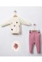 Fuchsia Knitted Detailed Puni Original 2-Piece Girl Baby Set - 2