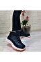 29194 Black-Pink Velcro Non-Slip Girl's Boots