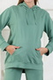 Green Maternity and Maternity Hooded Sweatshirt Tracksuit Set - 5