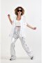 Silver Cargo Pocket Shiny Trousers