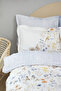Aleta Blue Double 100% Cotton Duvet Cover Blanket Set - 3
