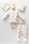Unisex Baby Natural Colorful Heart Natural 5-Piece Hospital Discharge Bodysuit Set - 3