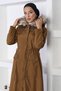 Stripe Detailed Coat Tan Mi̇h10360 - 2