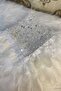 White Authentic Vip Bridal Handkerchief, Halay Handkerchief, Beaded Pearl Sequins and Feather Detail - 3