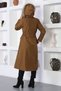 Stripe Detailed Coat Tan Mi̇h10360 - 5