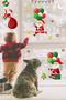 Christmas Fathers Flying with Balloons and Snowflakes New Year's Window Sticker - 4