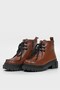 WOMEN'S TAN GENUINE LEATHER NUMBER 35-41 LACE-UP BOOTS & BOOTIES - 4