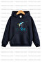 Rick and Morty Printed Unisex Hooded Navy Blue Children's Sweatshirt Hoodie