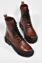 WOMEN'S TAN GENUINE LEATHER NUMBER 35-41 LACE-UP BOOTS & BOOTIES - 2