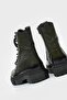 WOMEN'S GREEN GENUINE LEATHER NUMBER 35-41 LACE-UP BOOTS & BOOTIES - 5