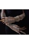 Diamond fingerless bridal gloves tan - 6