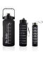 Motivational Water Bottle 3-Piece Water Bottle 2 Liter Water Bottle + 750 Ml + 300 Ml Athlete Water Bottle with Puppy - 2