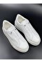 Women's White Sneakers Genuine Leather Hidden Elastic High Sole Sneakers - 3
