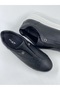 Women's Black Sneakers Genuine Leather Hidden Elastic High Sole Sneakers - 5