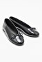 Black Leather Women's Ballerinas - 2