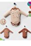CHOCOLATE PANDA Print Emblem Berlin Sleeve 3-Piece Baby Badi Bodysuit