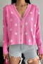 Women's Pink Button Detailed Design Princess Cardigan - 5