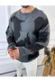 Sweater Double Layer Knitted Natural Cotton Sweater with Ripped Detail Laser Cut Loose Knitwear Sweater - 4