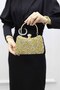 Women's Gold Natural Stone Portfolio Evening Dress Bag