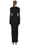Women's Black Maxi Long Sleeve Jersey Dress - 3
