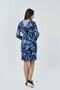 40252 BLUE CAMOUFLAGE PATTERN HOODED LONG SLEEVE KNITTED DRESS - 3