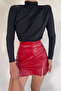 Black Draped Turtleneck Blouse - 4
