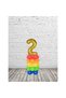 2 Year Birthday Balloon Set - Red - Navy Blue - Orange - Yellow - Green Balloon - Gold Number Balloon