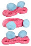 Pink Blue Pompom Plush Bandana Makeup Spa Hair Band - 2