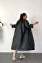 Eva Waterproof Quality Long Raincoat Unisex - Women's Men's Hooded Snap Fastener Standard Size - 3