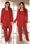 Maternity Women's Cherry Lace Detailed Maternity Maternity Dressing Gown Pajamas Set 3 Pieces - 2