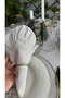 Royal 6 Pieces Ruffled Gold Glitter Ecru Napkin Special Design Napkin - 6