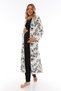 Women's Black Patterned Lace Detailed Pregnant Maternity Dressing Gown Pajamas Set 3 Pieces - 6