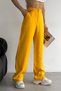 Women's Yellow New Season Modal Fabric Loose Leg High Waist Pants
