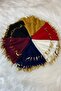 Burgundy Bridal Halay Handkerchief, Double Layer Chiffon Fabric Sword Sequin Handkerchief 50cm - 5