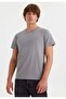Gray Crew Neck Cotton Men's T-Shirt VITAL