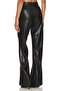 Women's Black Faux Leather Trousers - 4