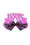 Party Glasses Happy New Year Fuchsia Heart
