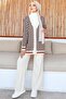 23004 Patterned Knitwear Double Suit Ecru