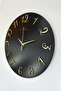 Decorative Mirrored Plexiglass Turkish Numeral Wall Clock Silent Mechanism 37X.37Cm (Black-Gold) - 2