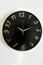Decorative Mirrored Plexiglass Turkish Numeral Wall Clock Silent Mechanism 37X.37Cm (Black-Gold) - 3