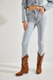 Women's Blue Laser Cut Denim Trousers 40971032 - 6