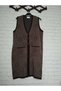 winter, 1st quality steel, acrylic knitted, 2 pockets, 3 buttons, V-neck extra long knitwear vest - 4