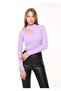 Women's Lilac Cut Out Detailed Ribbed Long Sleeve Blouse