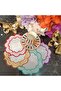 4 Colors Detailed Cocktail Napkins and Coffee Side Serving Napkins 4 Pieces - 8
