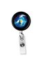 Blue Yakamoz Drop Print Yoyo Collar Card Holder Yoyo Card Holder