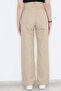 Denim Fabric Beige High Waist Loose Palazzo Jeans - 5