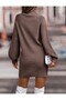Women's Half-Turtleneck Neck Jacquard Knit Dress - 5